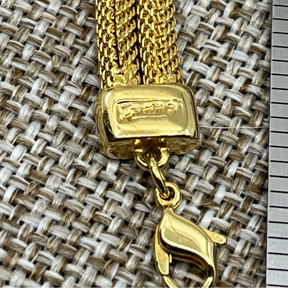 Vintage Rare 1980s Monet Gold-Tone Double Strand Mesh Bracelet - Picture 8 of 14